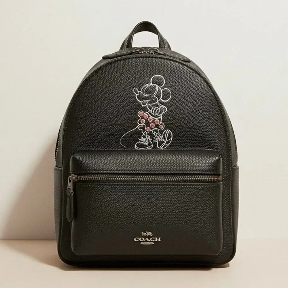 Limited Edition Coach x Disney Minnie Mouse Black Mini Charles Backpack